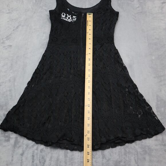 Cecico Dress Womens S Black Sleeveless Scoop Neck Polyester Lace Zip Tank Dress - Picture 3 of 16